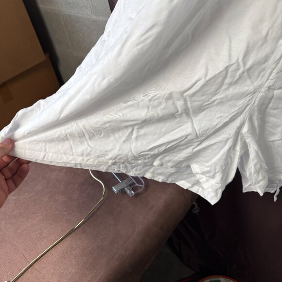 Lands' End Women's M-1X LONG Button Front Swim Cover-up Romper White - Picture 3 of 11